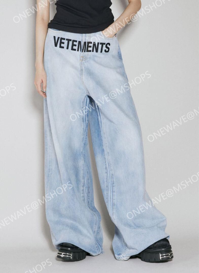 VETEMENTS 23SS LOGO BAGGY JEANS ロゴ刺繍 バギージーンズ ワイド デニム ヴェトモン