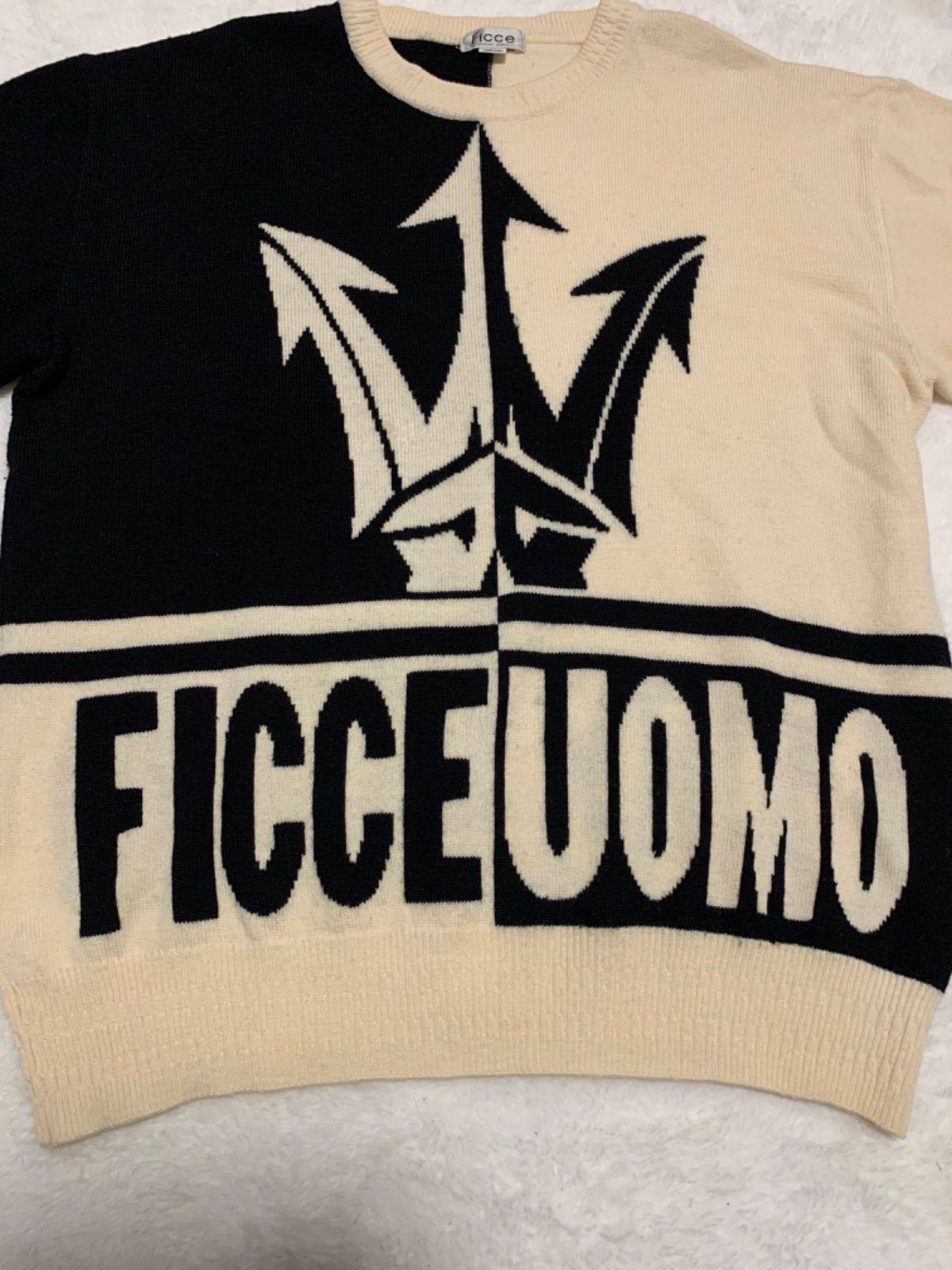 90s FICCE Design Knit Sweater フィッチェ デザインニットセーター 