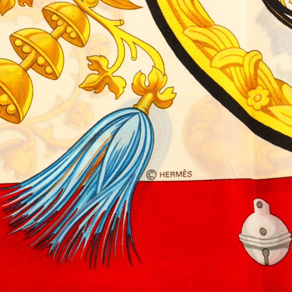 HERMES (エルメス) Plumes et Grelots 羽根飾りと鈴 カレ90 シルク