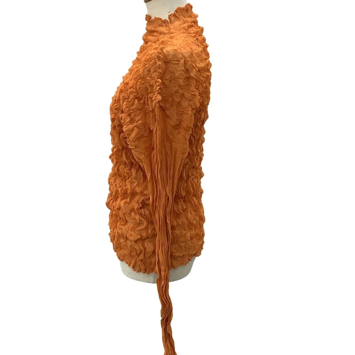 ISSEY MIYAKE イッセイミヤケ レディース 変形 カットソー 立体 絞り SIZE 2 オレンジ