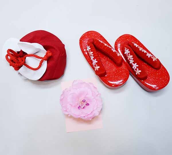 七五三 三歳 女児 被布着物フルセット 被布に刺繍入り 伊達襟付 NO37675