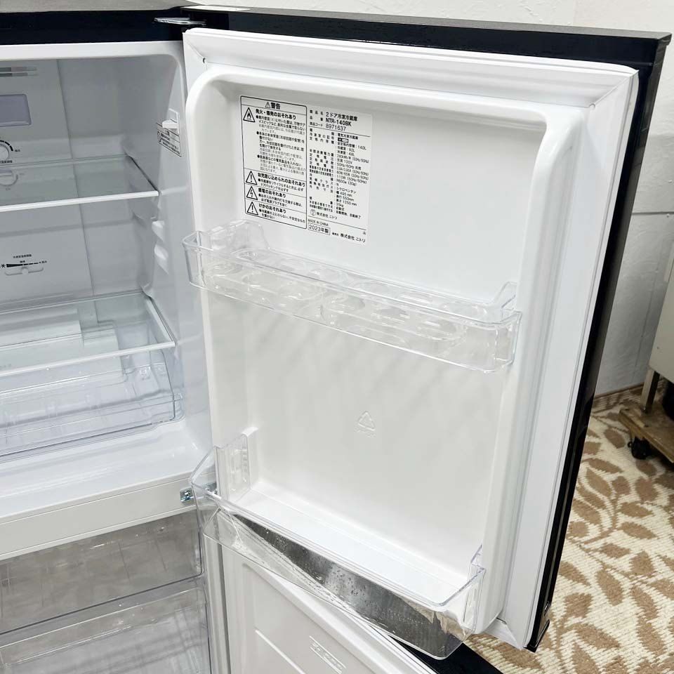 【関東送料無料】ニトリ 2ドア冷蔵庫 NTR-140BK/耐熱天板/家電批評ベストバイ受賞/2023年製/C4639 関東一円送料無料】ニトリ 2ドア冷蔵庫 NTR-140BK/耐熱天板/家電