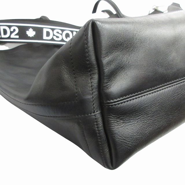 希少品 ディースクエアード レザー 2WAY ショルダーバッグ ロゴ型押し 黒 希少品 ディースクエアード レザー 2WAY ショルダーバッグ ロゴ