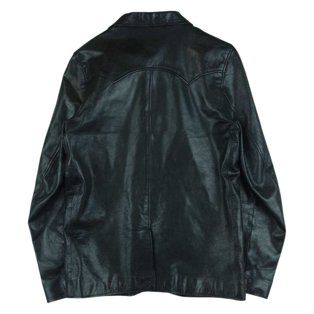 WESTRIDE ウエストライド GOATSKIN LEATHER CYCLE TAILORED JACKET ゴートスキン レザー サイクル  テーラード ジャケット ブラック系 38【中古】