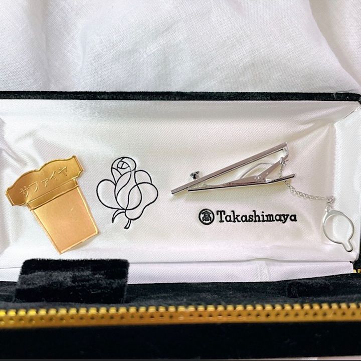 K10WG サファイア ネクタイピン 高島屋箱付き - メルカリ