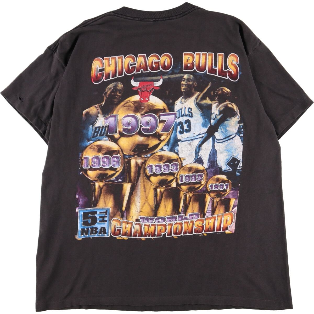 古着 90年代 NBA CHICAGO BULLS シカゴブルズ 両面プリント