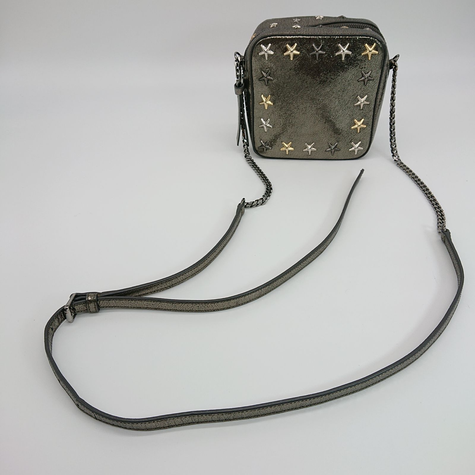 JIMMY CHOO スクエアバッグ サニー レザー チェーン ショルダー JIMMY CHOO スクエアバッグ サニー レザー チェーン ショルダー