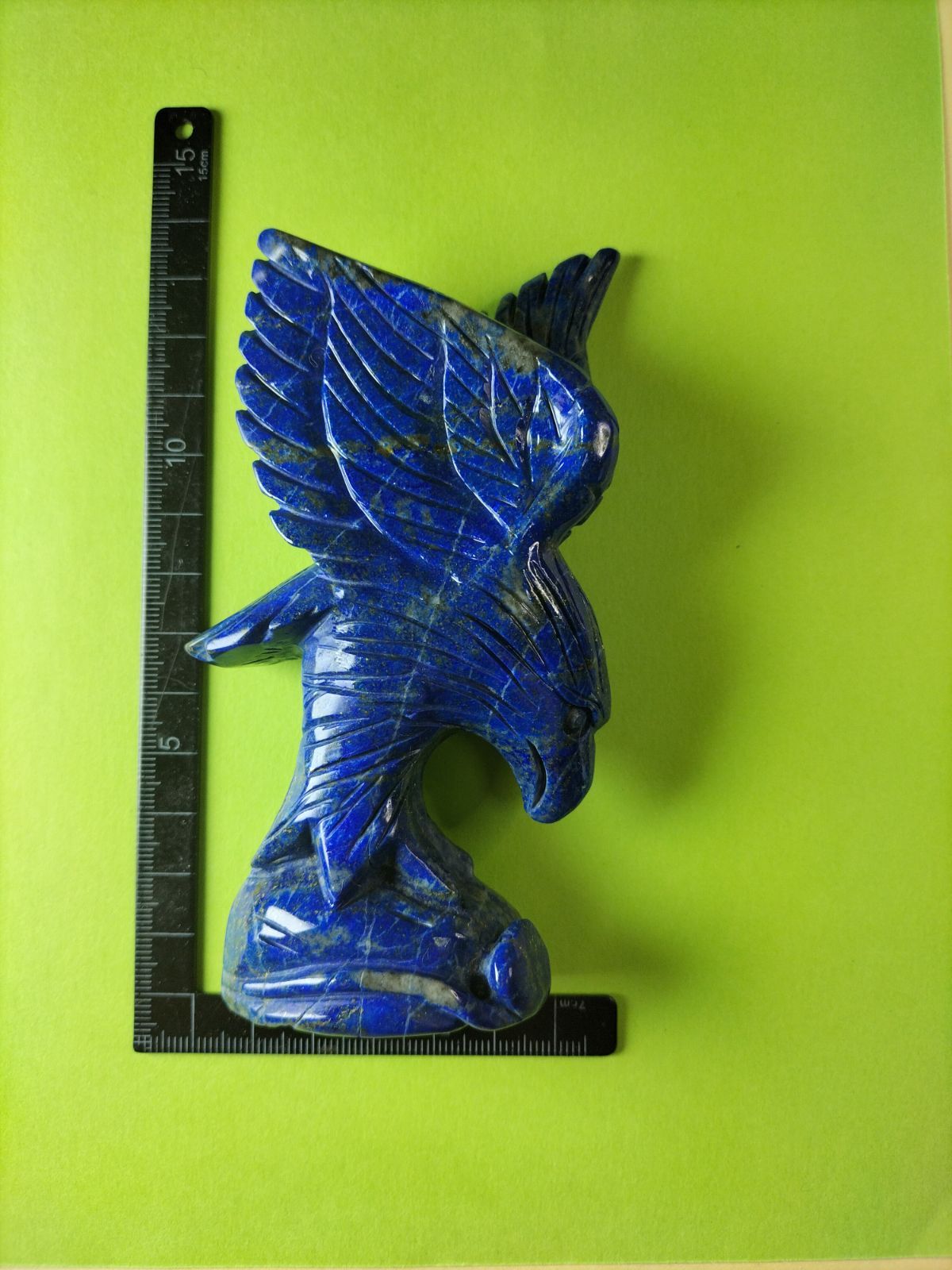 お買い得 天然石 ラピスラズリの鷲の彫刻 置物 工芸品 A の極上品