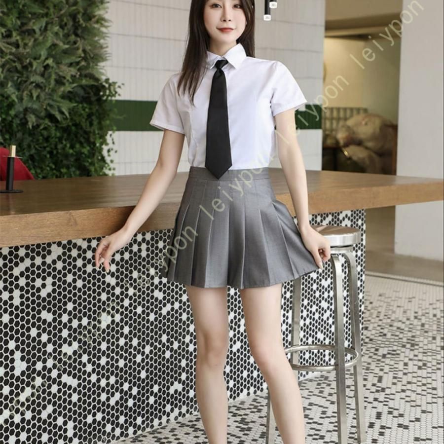 ジャンスカ制服 Gaoao] ジャンパースカート 制服 プリーツスカート レディース やし 女の子 スクールスカート 膝丈 無地 女子