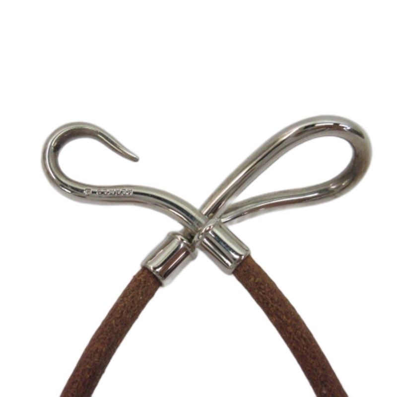エルメス HERMES ジャンボ レザー ブレスレット 2連 シルバー