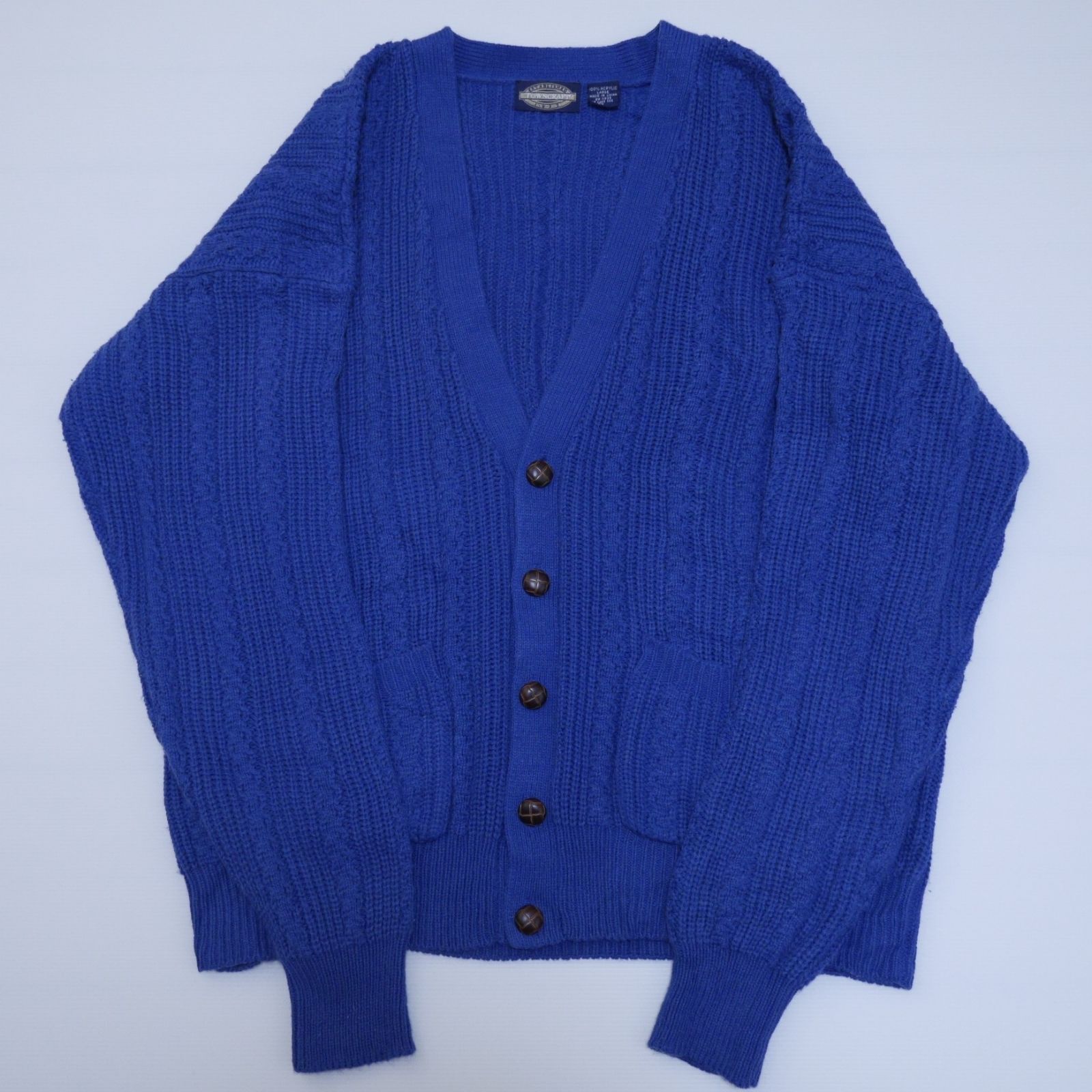 90s TOWNCRAFT タウンクラフト ポケット付き アクリルニット 