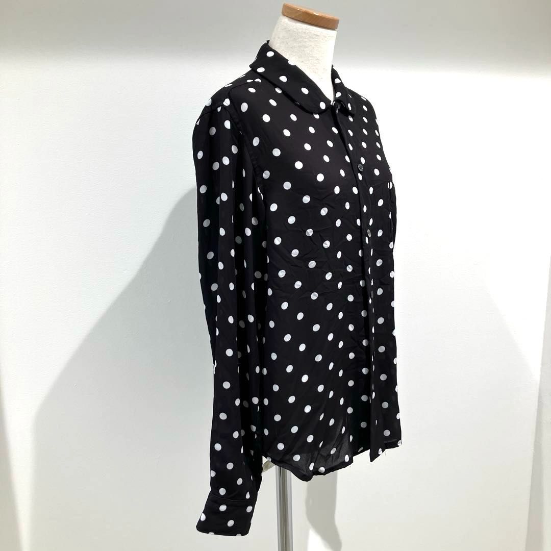 コムデギャルソン ブラック丸襟シャツ コムデギャルソン 丸襟エステル