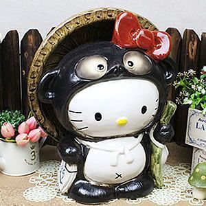 信楽焼 ハローキティ狸(大) たぬき 陶器 タヌキ 置物 やきもの しが