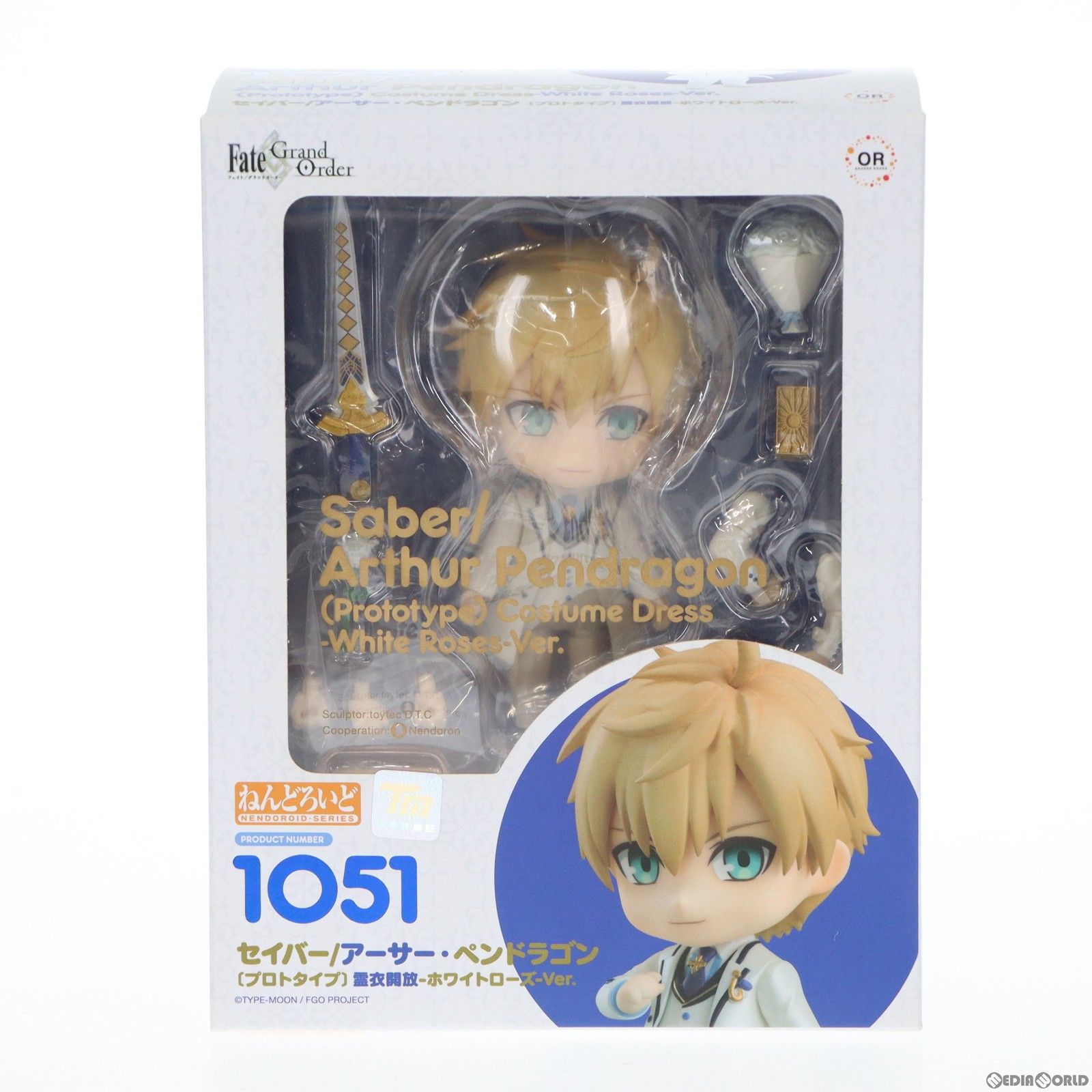 1051 ねんどろいど セイバー アーサー・ペンドラゴン〔プロトタイプ〕 霊衣開放-ホワイトローズ- Ver. Fate/Grand Order ワンフェス ねんどろいど セイバー⁄アーサー・ペンドラゴン〔プロトタイプ〕 霊衣