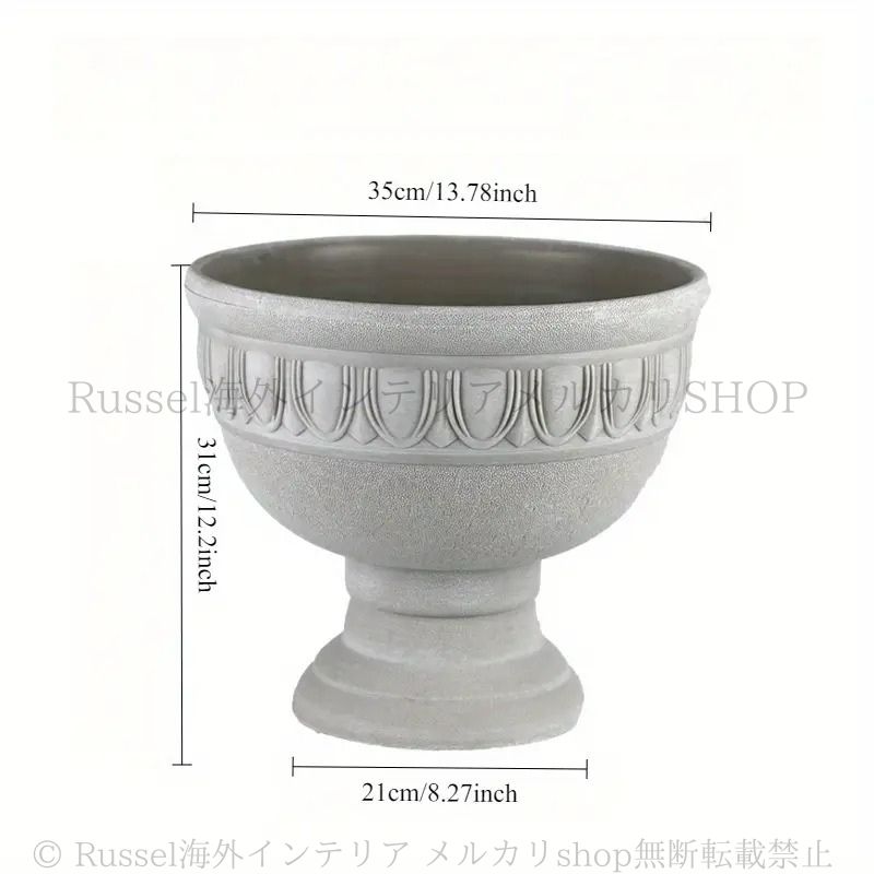 プランター ヴィンテージ調 ホワイト 樹脂 庭 円形 白 モダン シンプル ガーデニング 雑貨 ガーデン雑貨 ガーデンインテリア ガーデン インテリア 庭の装飾 お洒落 おしゃれ 4-7 STEELWINDOWSANDDOORS_COM