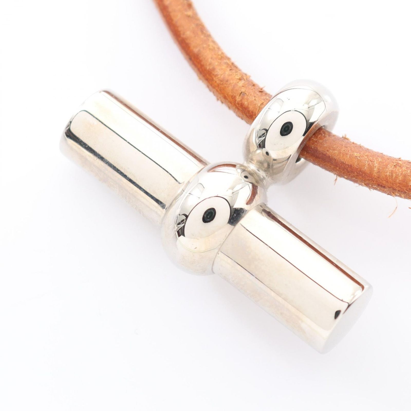 エルメス HERMES チョーカー グレナン レザー GP ゴールドメッキ グレナン チョーカー ネックレス レディース Used A