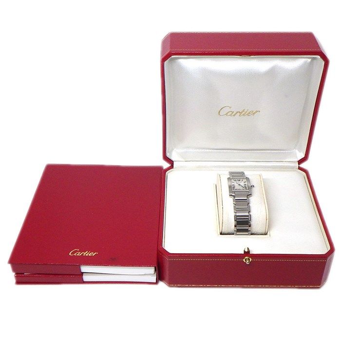 カルティエ Cartier 腕時計 タンクフランセーズSM W51008Q3 スクエア アイボリー文字盤 ローマンインデックス SS クオーツアナログ 【中古】 カルティエ Cartier 腕時計 タンク フランセーズ SM W51008Q3 スクエア
