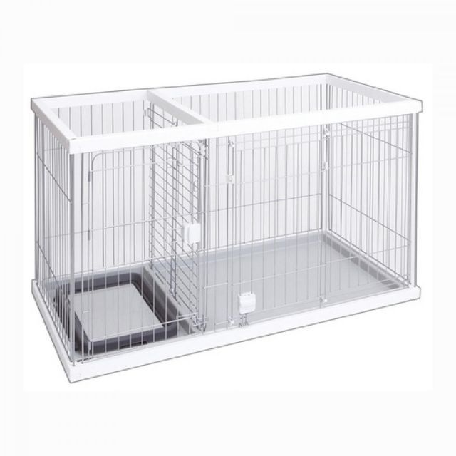 ぺティオ Petio トイレのしつけが出来る ドッグルームサークル ホワイト レギュラー トイレ付 超小型犬-小型犬向き