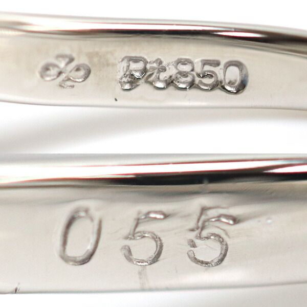 Pt850プラチナ リング・指輪 ダイヤモンド0.55ct 9号 4.3g MR5360 レディース 中古
