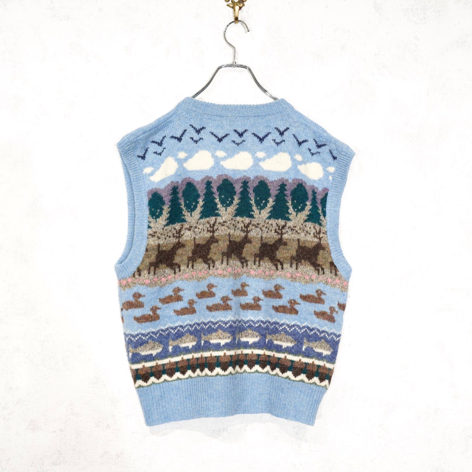 VEST アメリカ古着アニマルデザインニットベスト