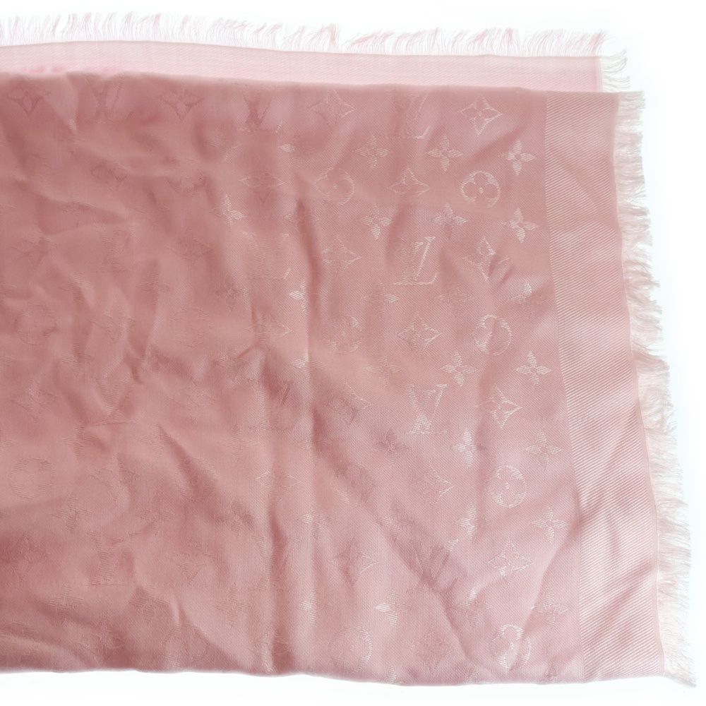 LOUIS VUITTON ルイヴィトン ショールモノグラム ストール ローズクレール シルク×ウール ピンク M 76632