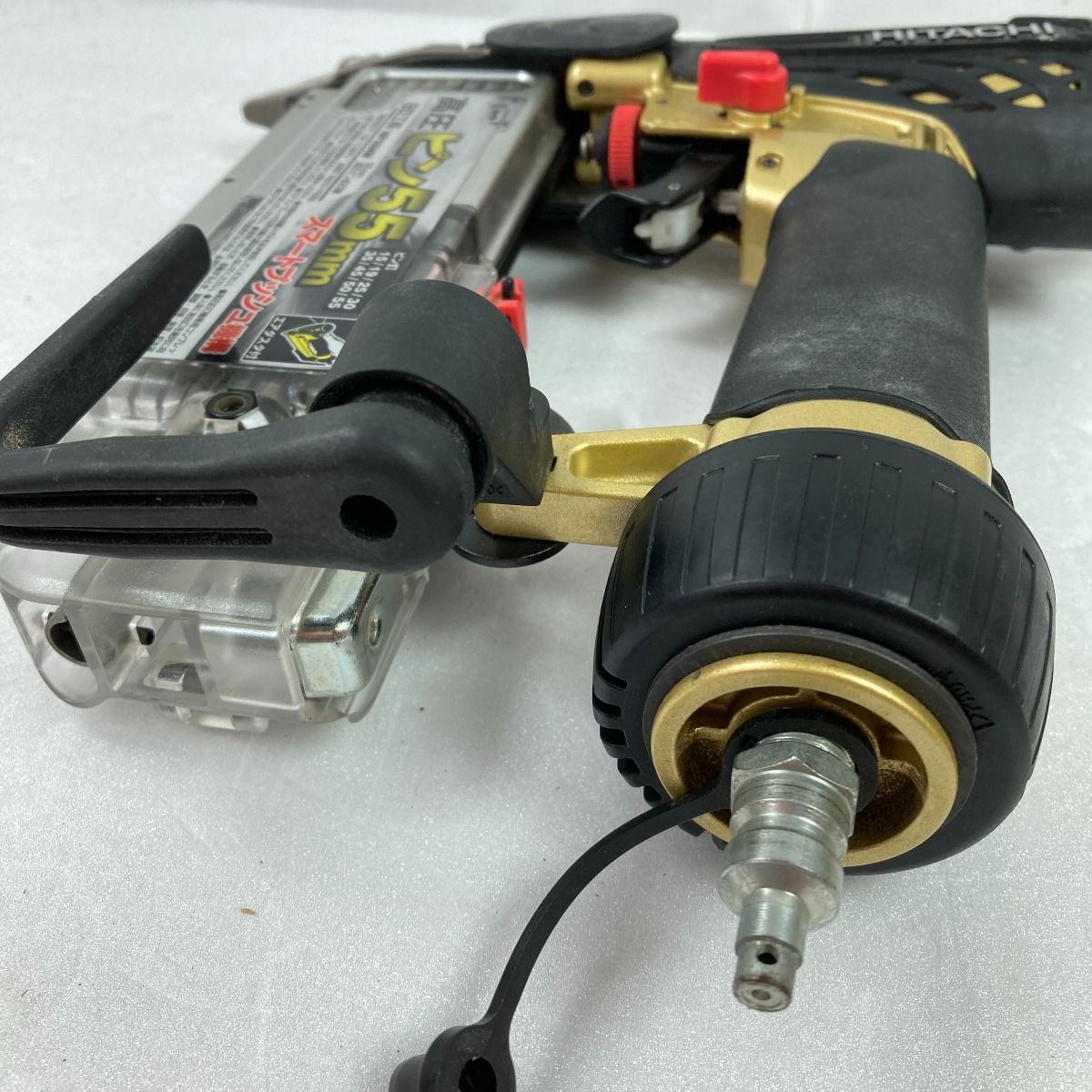 HITACHI 日立 55mm 高圧ピン釘打ち機 ケース付 NP55HM ブラック