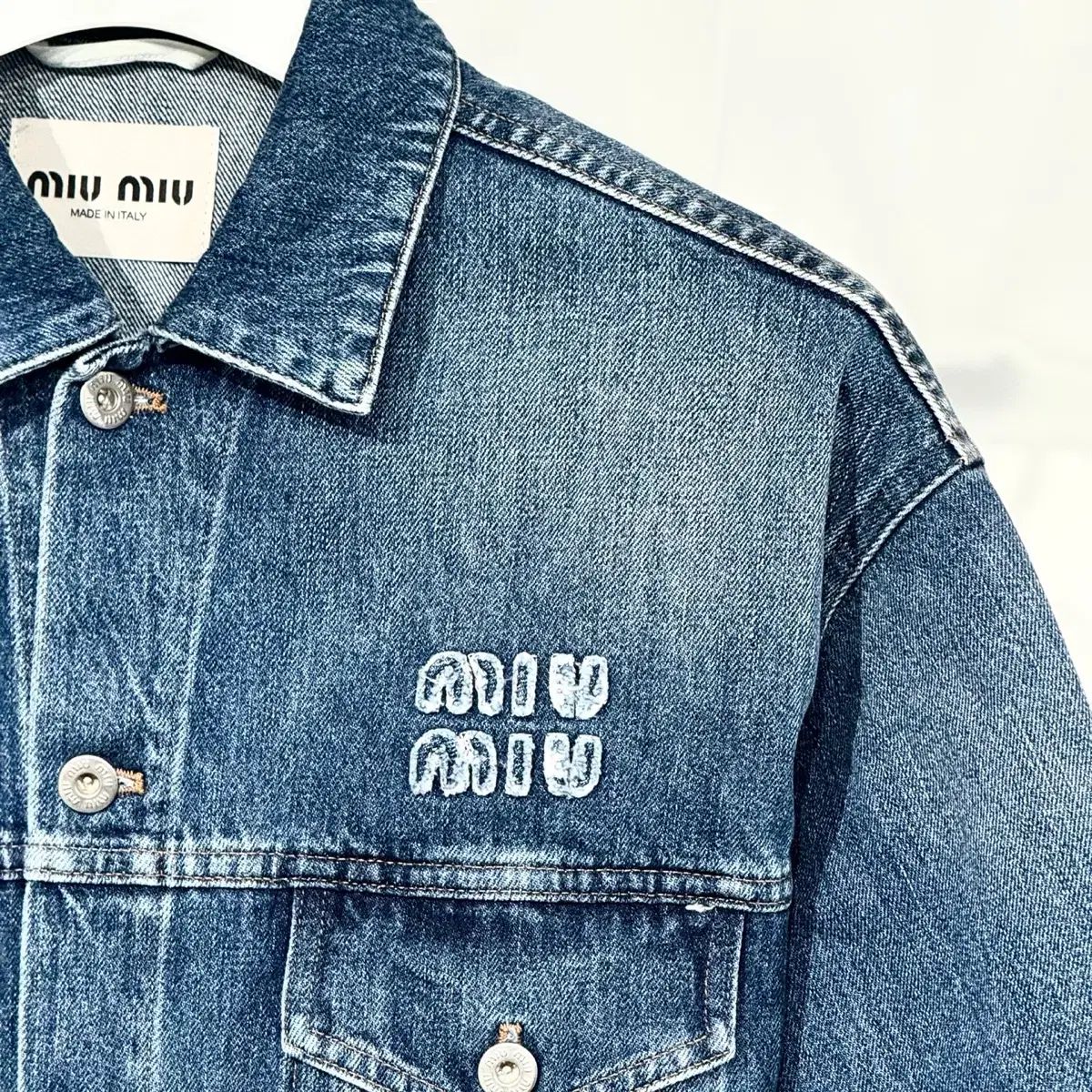 美品:MIU MIU 人気デニムジャケット サイズ40 Miu Miu デニムジャケット | ブルー | FARFETCH JP