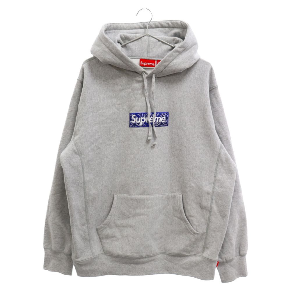 supreme バンダナ boxロゴ パーカー フーディー 灰色 Gray