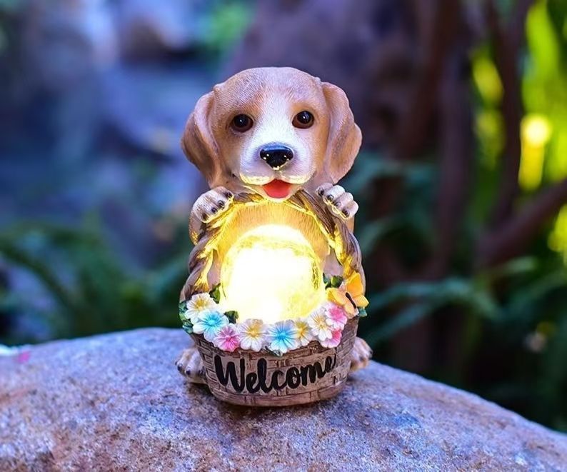 Welcome Puppy（ウェルカムパピー） ソーラーライト 犬 子犬 玄関 外