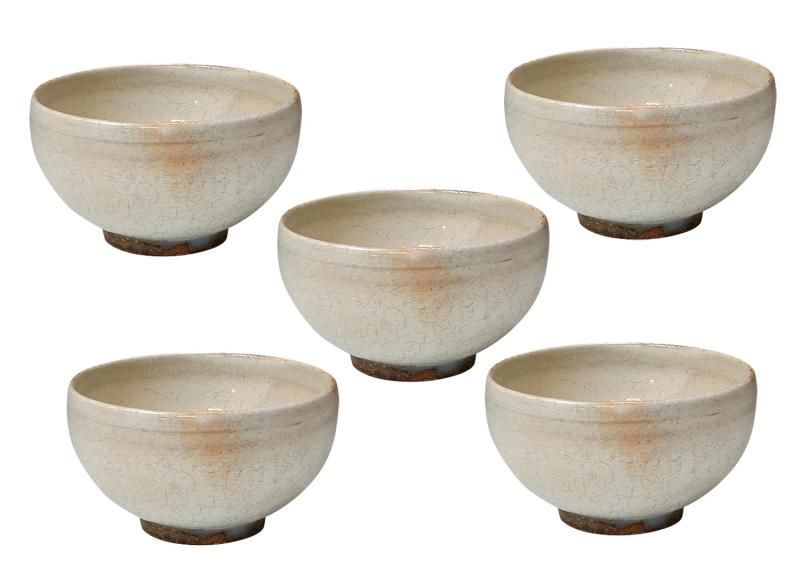京焼 清水焼 湯呑み クリーム 直径9.5cm 柳窯 お茶呑茶碗 揃 化粧箱入 本粉引 qya252