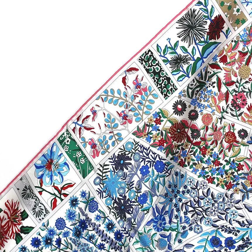 HERMES 大判スカーフ カレ90 FLEURS de LOTUS 蓮の花