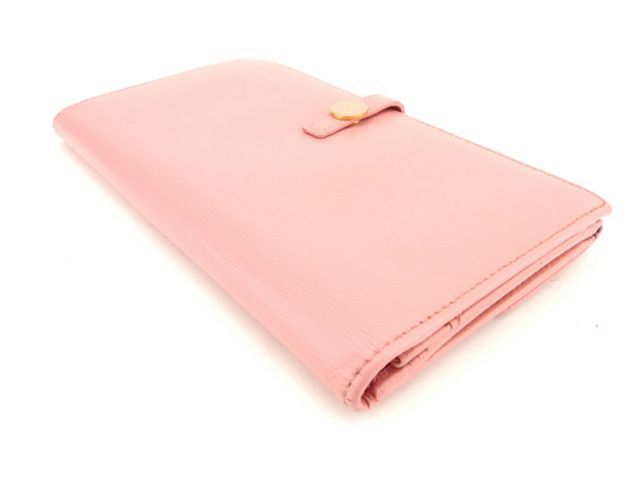 シャネル 長財布 Wホック ココボタン ピンク レザー CHANEL 長