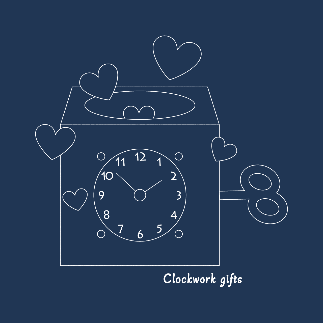 グラフィックロングTシャツ　Clockwork gifts Black -Long-