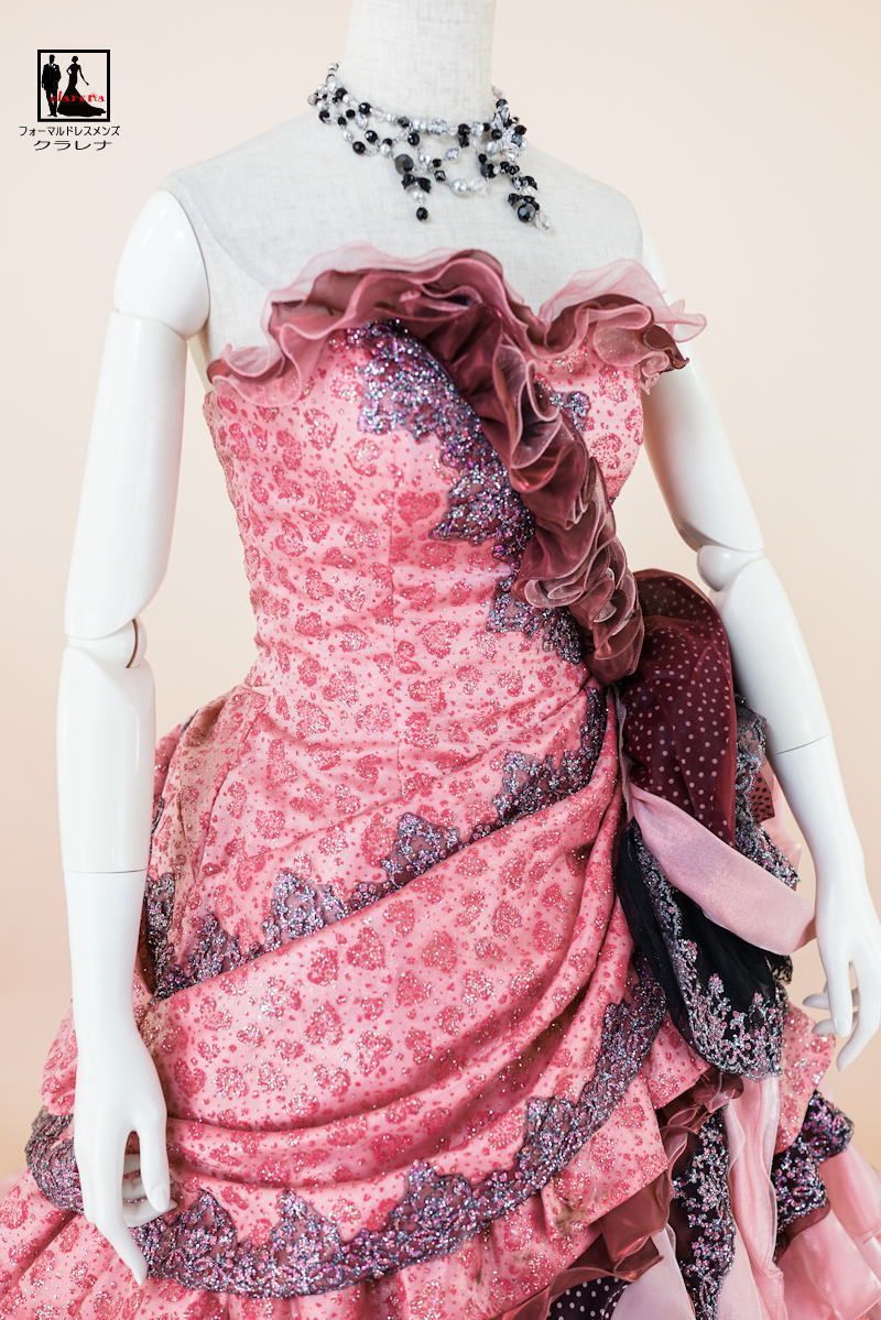 フォーマルドレス》購入 クラレナの ネックレス イヤリング付き ローズ  