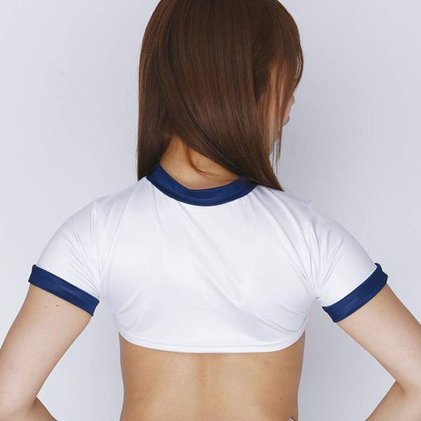 送料無料 コスプレ 仮装 光沢ストレッチ体操服 下乳Tシャツ ネイビー - メルカリ