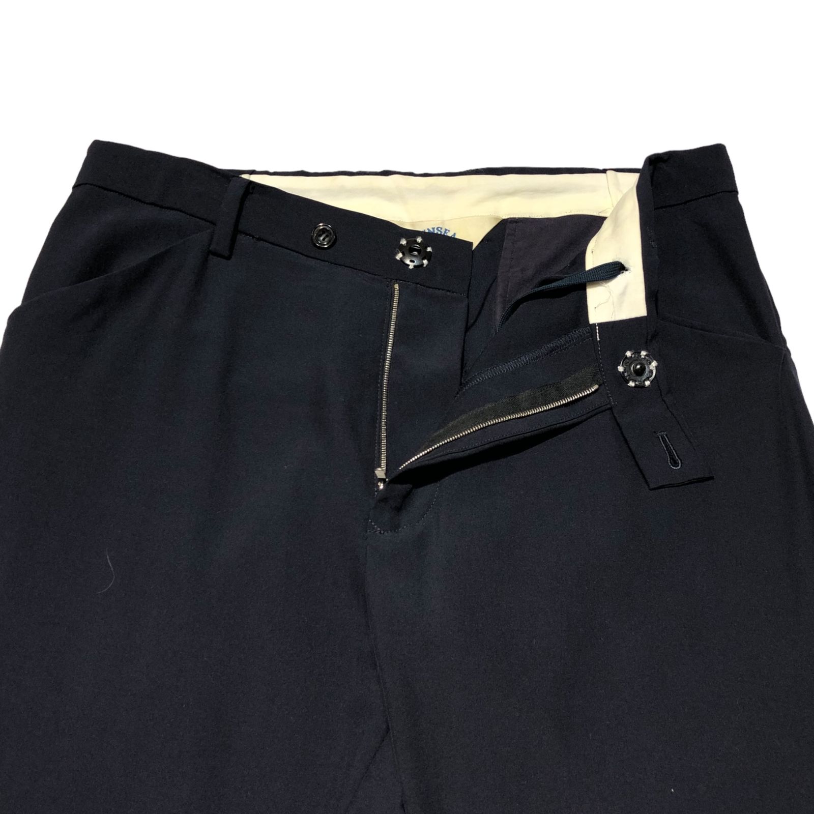 SUNSEA(サンシー) 19SS SNM BLUE TEKETEKE PANTS  スーパーナイスマテリアルブルー テケテケ パンツ スラックス 19S53 3(L) ネイビー