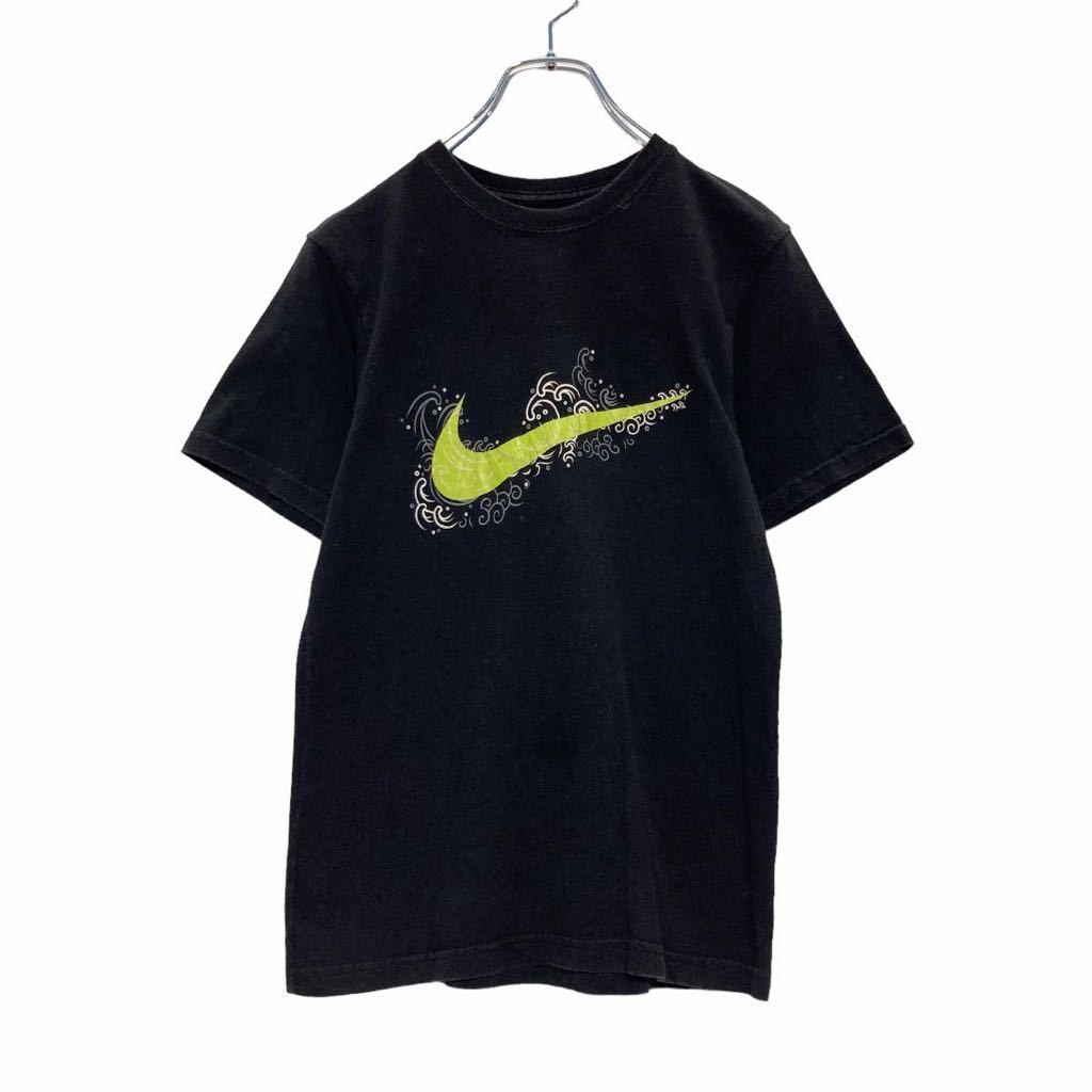 NIKE 半袖 プリント Tシャツ ユースサイズ M 140～ ブラック グリーン