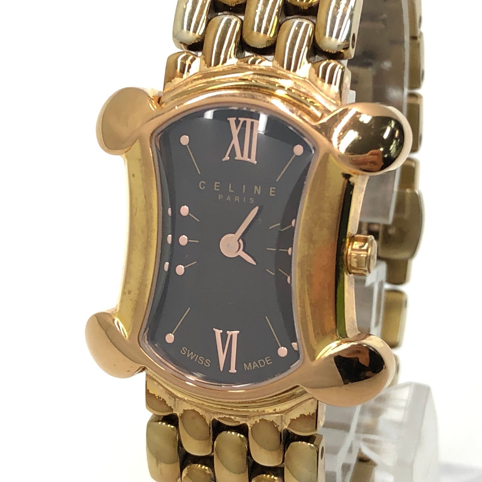 CELINE セリーヌ マカダム 30M/100FT ブラゾン 腕時計 ピンクゴールド