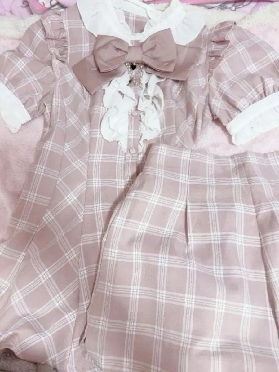 Secret Honey シークレットハニー ピンク 半袖 チェック セットアップ
