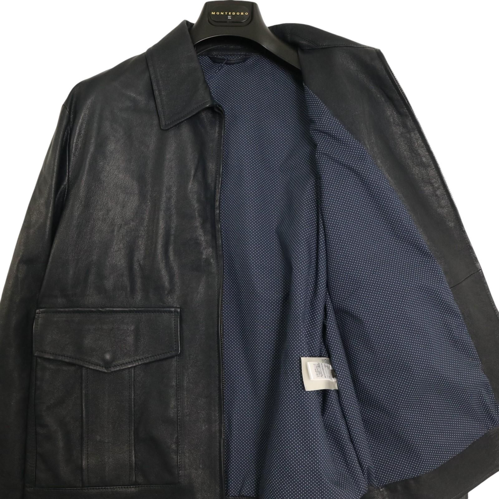 未使用品 MONTEDORO モンテドーロ 羊革 レザー ジャケット 革ジャン 