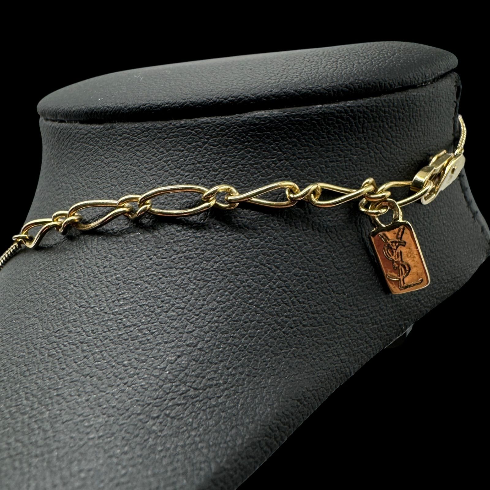 希少 高級 イヴサンローラン YVES SAINTLAURENT ゴールドネックレス 