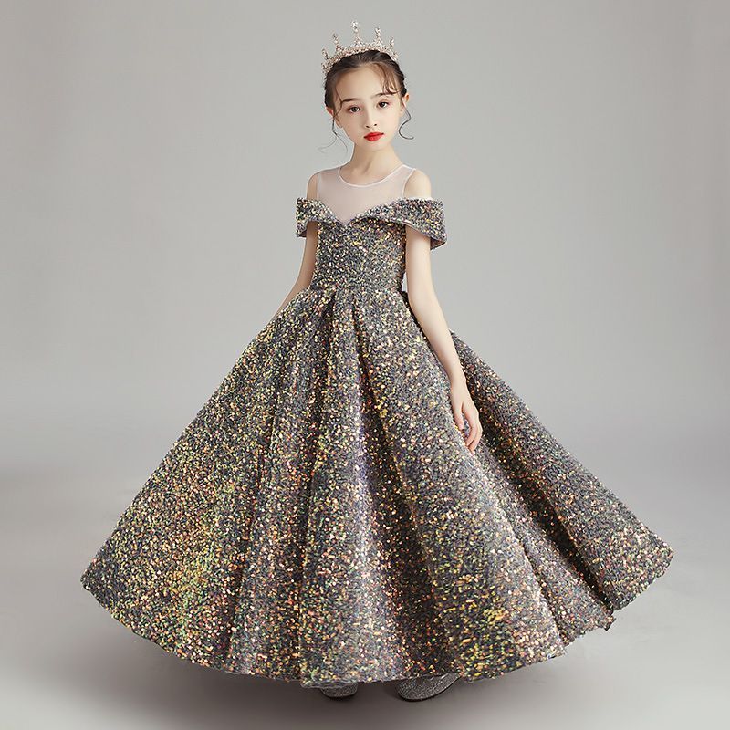 子供 ドレス こども 子供ドレス 発表会 ドレス 結婚式 フラワーガール ブラック 輝き ロングドレス 豪華 シンプル 上品 中学生 高校生 子ども キッズ ドレス 発表会