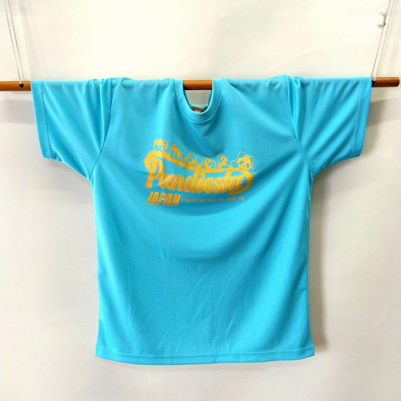 パンディエスタ　半袖Tシャツ　コロコロパンダプリント　サックス　M　L 　　T-shirt with panda print