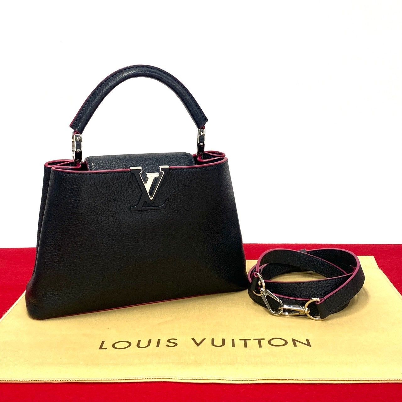 ほぼ未使用 LOUIS VUITTON ルイヴィトン カプシーヌBB レザー 2way ハンドバッグ ミニ トートバッグ ショルダーバッグ ブラック  4806 - メルカリ