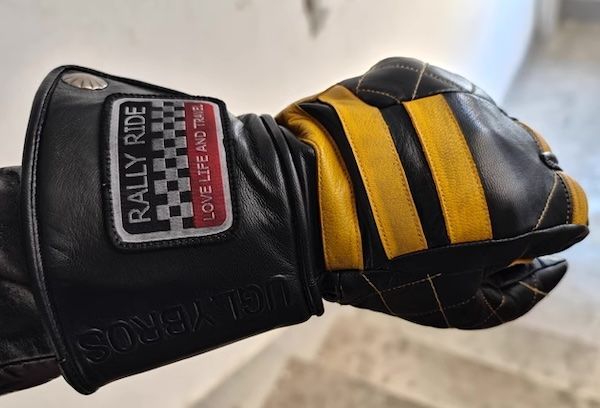 ガントレット 冬用 ボーダー レザーグローブ 囚人 ハーレー