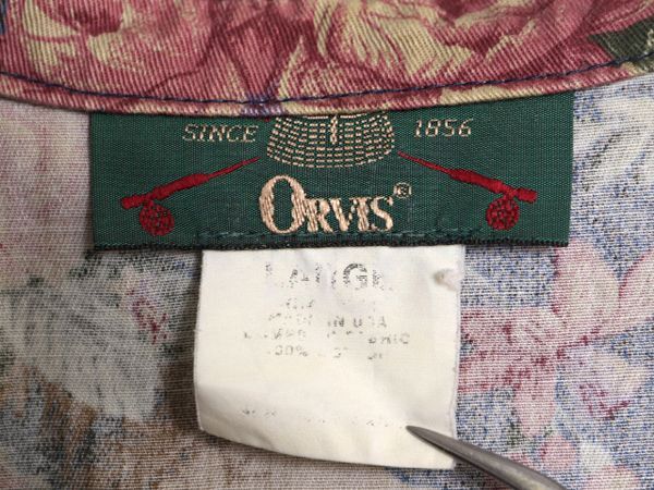 00s オービス 総柄 長袖 シャツ レディース S 古着 00年代 オールド ORVIS コットン 総柄シャツ ボタニカル 花柄 ペイズリー 薄手 透け感 00s オービス 総柄 長袖 シャツ レディース S 古着 00年代 オールド