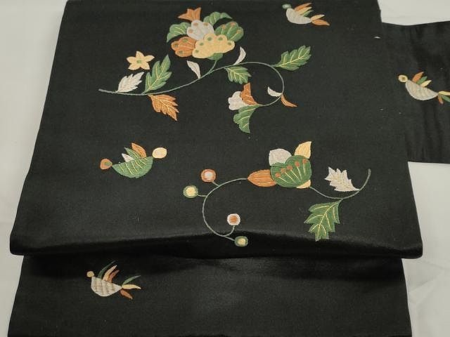 アンティーク名古屋帯 白鷺の刺繍 鷺の刺繍単衣名古屋帯 100,000円(税込)