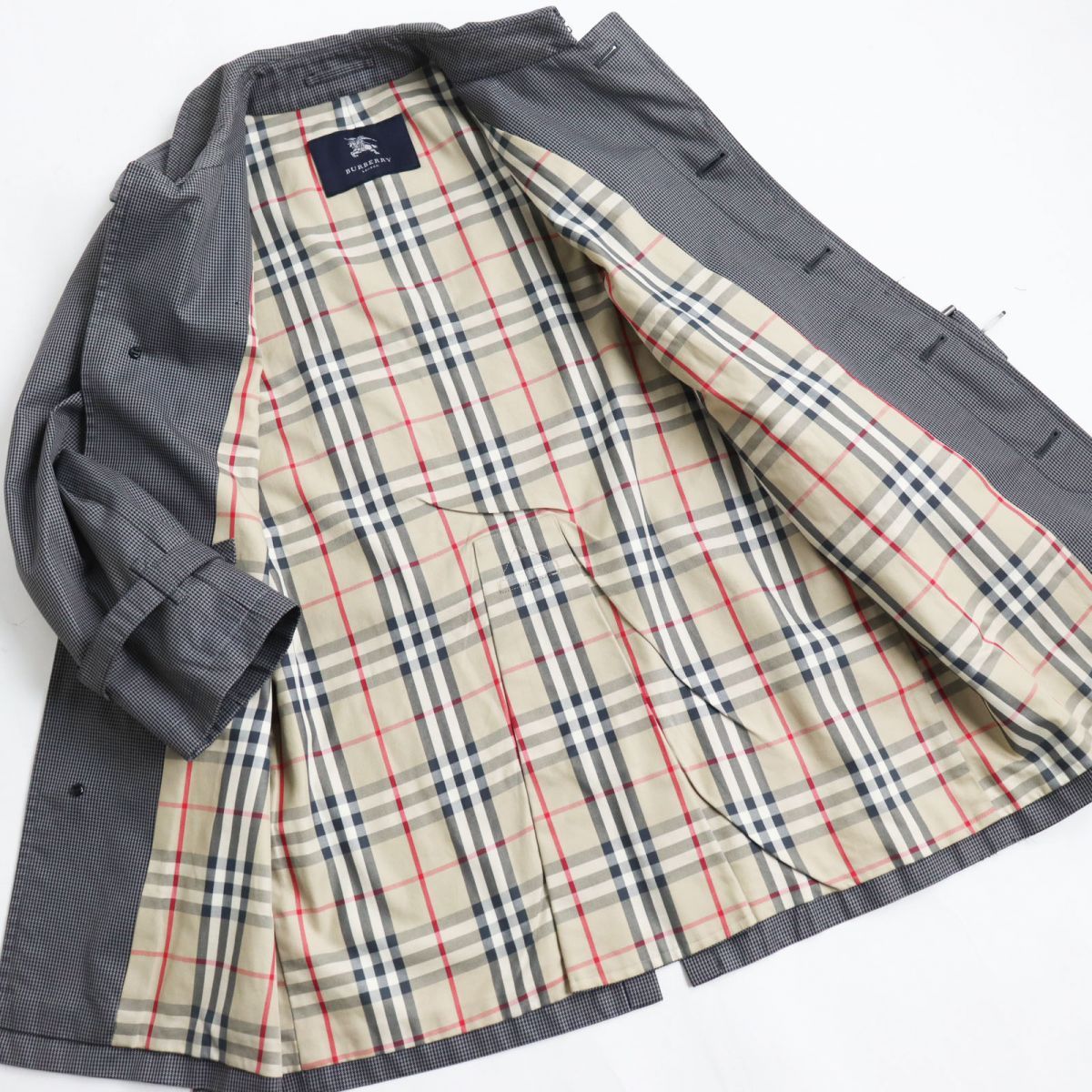 BURBERRY BLACK LABEL トレンチコート ノバチェック 千鳥格子 美品 バーバリーブラックレーベル トレンチコート ノバチェック