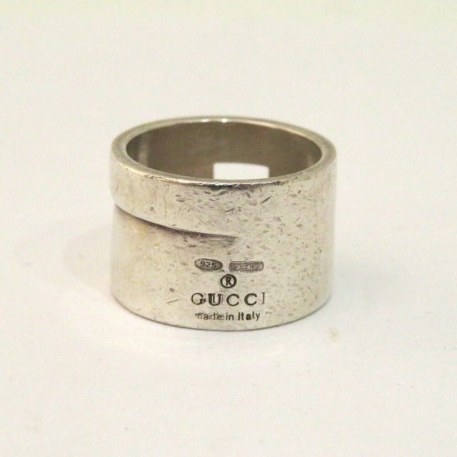 中古 グッチ リング くり抜き アクセサリー 指輪 14号 型抜き Bランク Sv925 シルバー レディース メンズ GUCCI 【送料無料】【西神店】