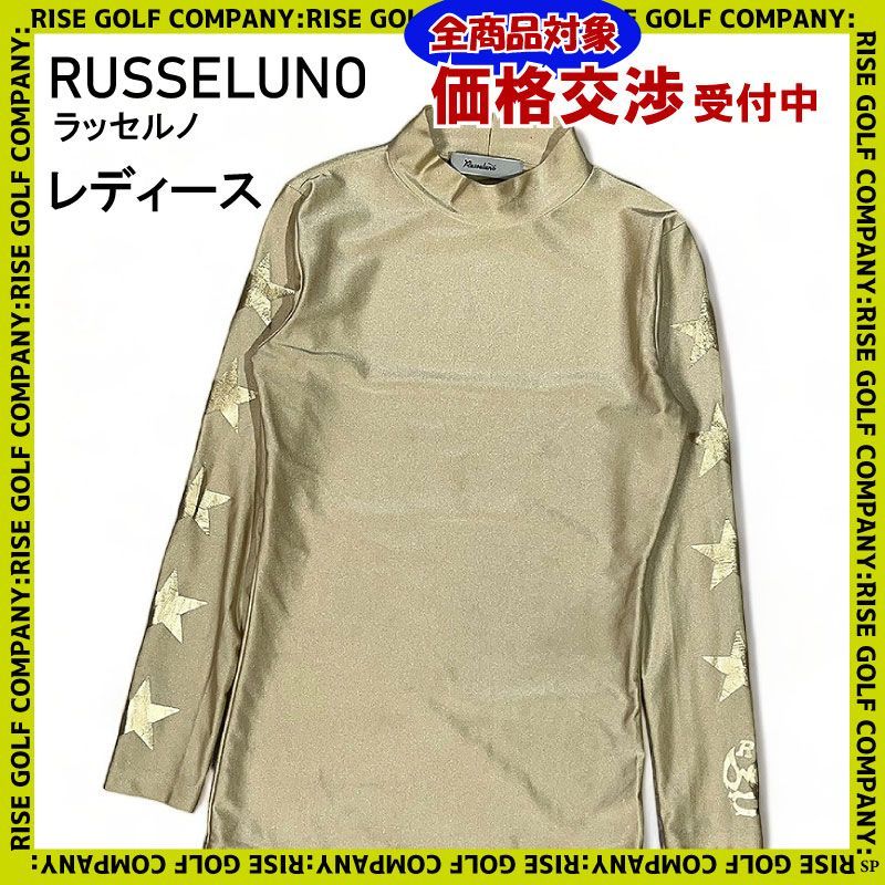 RUSSELUNO ラッセルノ ハイネック 長袖 Tシャツ ラメ ゴールド